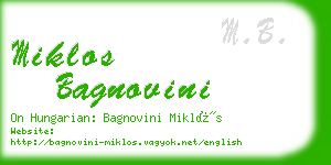 miklos bagnovini business card